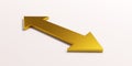 Resize arrow gold color. 3D icon rendering illustration