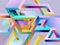 3D Isometric impossible colorful shapes. Royalty Free Stock Photo