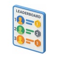 3D isometric leaderboard with player rankings Royalty Free Stock Photo