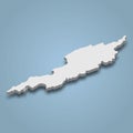 3d isometric map of Anguilla is an island in Caribbean