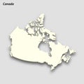 3d isometric map of Canada isolated with shadow Royalty Free Stock Photo