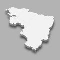 3d isometric map East Region of Spain