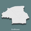 3d isometric map of Eindhoven is a city of Netherlands