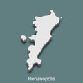 3d isometric map of Florianopolis is a city of Brazil