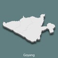 3d isometric map of Goyang is a city of Korea