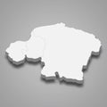 3d isometric map of Kinshasa is a region of DR Congo