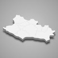 3d isometric map of Lorestan is a province of Iran Royalty Free Stock Photo