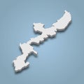 3d isometric map of Okinawa is an island in Japan Royalty Free Stock Photo