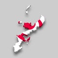 3d isometric Map of Okinawa is a prefecture of Japan Royalty Free Stock Photo