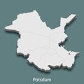 3d isometric map of Potsdam is a city of Germany