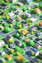A 3D isometric map with real-time updates of GIS location data.