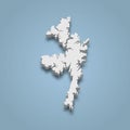 3d isometric map of Shetland Mainland is an island in Scotland