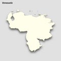 3d isometric map of Venezuela isolated with shadow