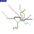 Map of the Washington metro subway. Template of city transportat