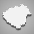 3d isometric map of Zala is a county of Hungary Royalty Free Stock Photo