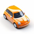 3d Isometric Orange Car On White Background