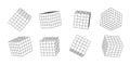 3d isometric outline cube icon set. Square three-dimensional vector illustration