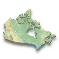 3d isometric relief map of Canada Royalty Free Stock Photo