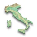 3d isometric relief map of Italy Royalty Free Stock Photo