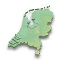 3d isometric relief map of Netherlands