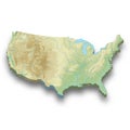 3d isometric relief map of United States Royalty Free Stock Photo