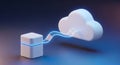 3D Cube Connecting to Cloud: Fast Data Transfer and Secure Digital Storage for Modern Businesses Royalty Free Stock Photo