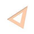 3d isometric triangular ruler icon. Isometric inch and metric rulers. Centimeters and inches measuring scale cm metrics indicator.