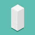 3d isometric vector classic white home fridge