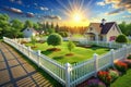 3D Isometric White Fence and Gate Kit A Comprehensive Landscape Design Tool for Virtual Planning and Modeling
