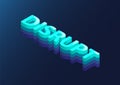 3d isometric word Disrupt as vector illustration. Disruption concept background Royalty Free Stock Photo