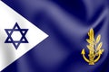 3D Israeli Navy Commander in Chief at Sea flag.