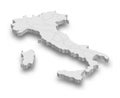 3d Italy white map with regions isolated Royalty Free Stock Photo