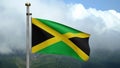 3D, Jamaican flag waving on wind. Close up of Jamaica banner blowing soft silk Royalty Free Stock Photo