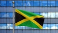 3D, Jamaican flag waving on wind. Jamaica banner blowing soft silk Royalty Free Stock Photo