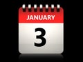 3d 3 january calendar