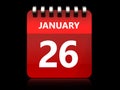 3d 26 january calendar