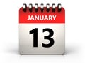 3d 13 january calendar