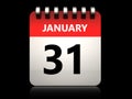 3d 31 january calendar