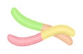 3D jelly candy, colorful long soft chewy worms to taste and enjoy