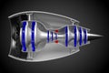 3D jet engine - side view Royalty Free Stock Photo