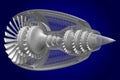 3D jet engine Royalty Free Stock Photo