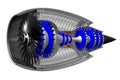 3D jet engine - side view Royalty Free Stock Photo