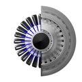 3D jet engine - back view Royalty Free Stock Photo