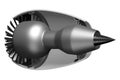 3D jet engine - side view Royalty Free Stock Photo