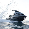 3D Jet Ski in Sea Atmosphere Isolated on White Background Royalty Free Stock Photo