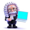 3d Judge and laptop