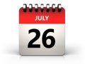 3d 26 july calendar