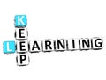 3D Keep Learning text Crossword Royalty Free Stock Photo