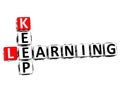 3D Keep Learning text Crossword Royalty Free Stock Photo