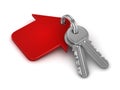 3d key chain with red house Royalty Free Stock Photo